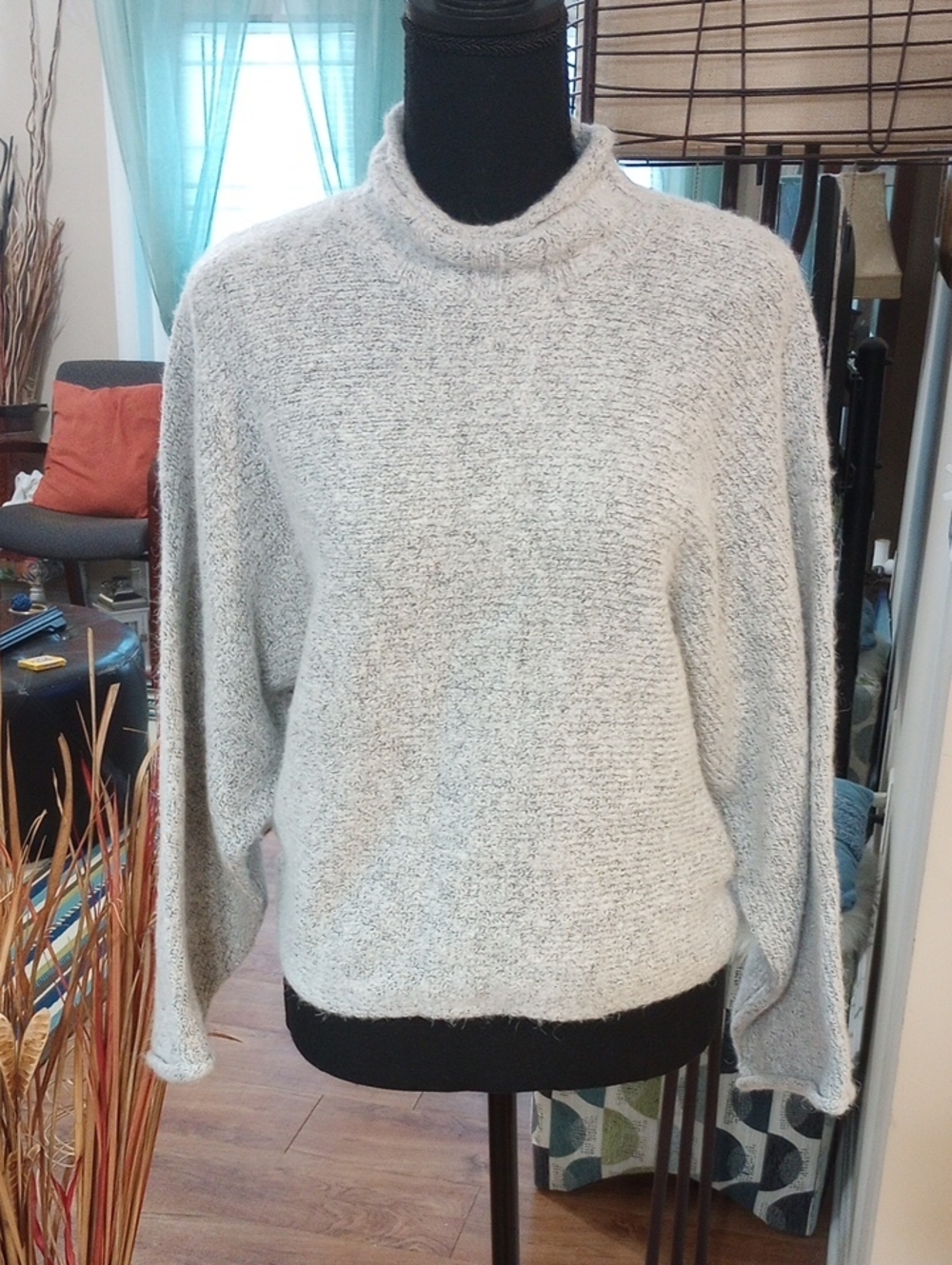 William Rast Light Gray Mock-Neck Sweater